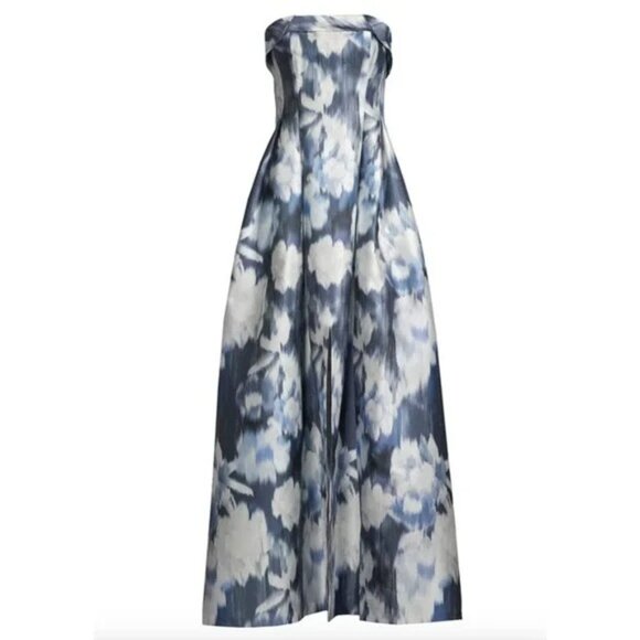 NWT SACHIN + BABI Dress Evening Gown Brielle Floral A-Line Blue Ikat Maxi Long - Picture 5 of 11